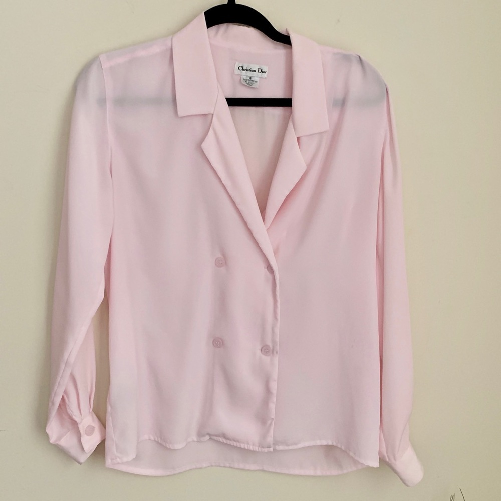 Christian Dior Pink button down blouse size 4